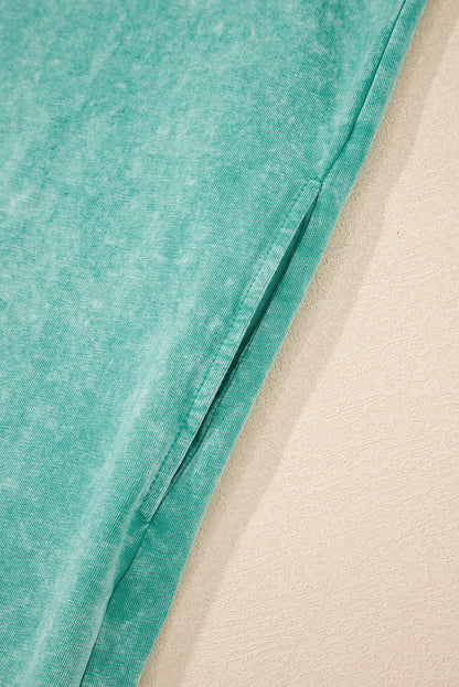 Sea Green Mineral Wash Tank Mini Dress with Pockets