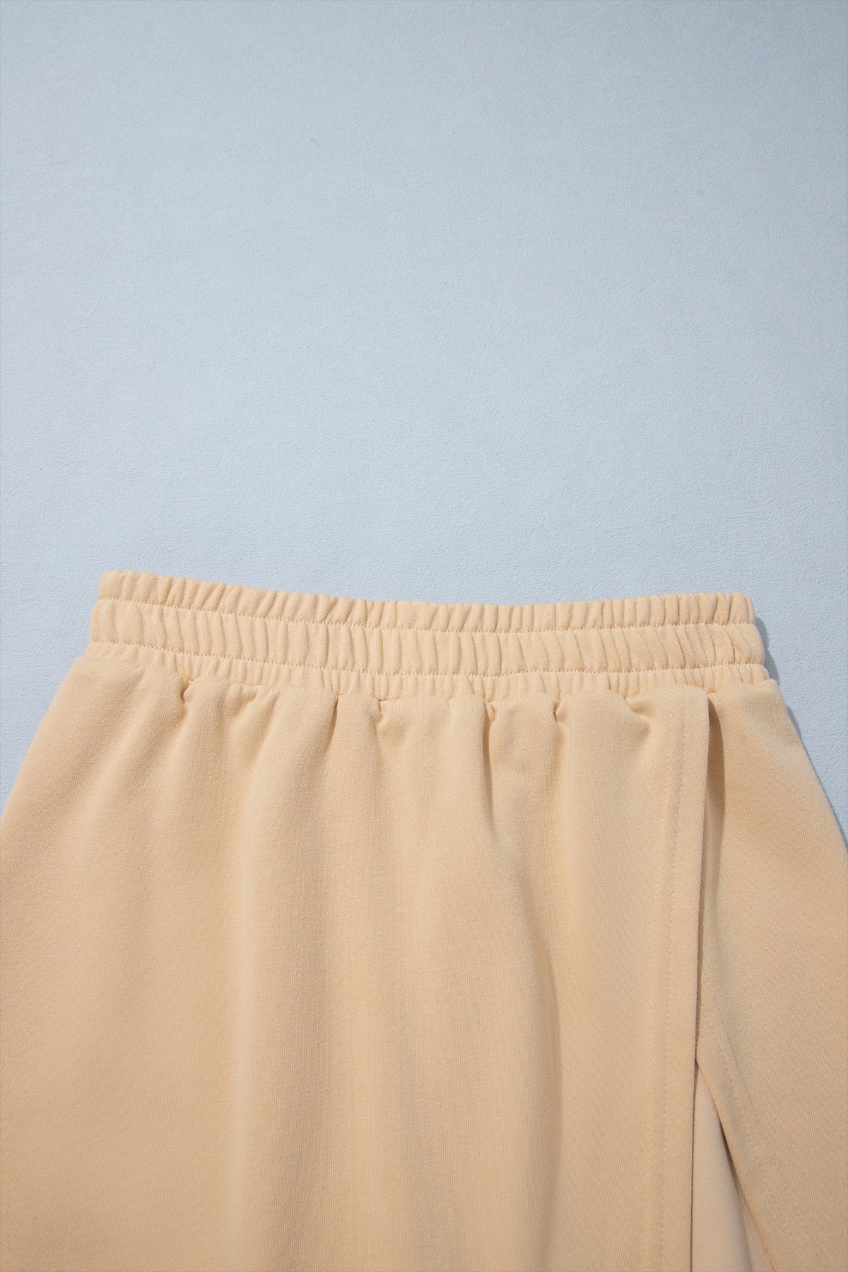 Parchment Solid Color Long Sleeve Top Split Skort 2pcs Outfit