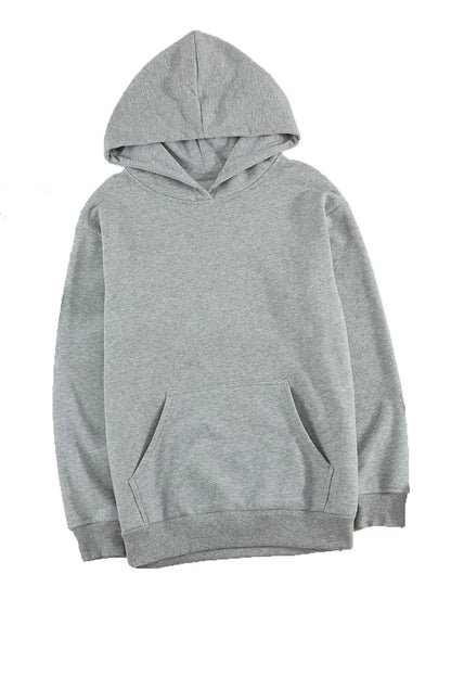 Gray Loose Kangaroo Pocket Hoodie - Chic Meadow Boutique 