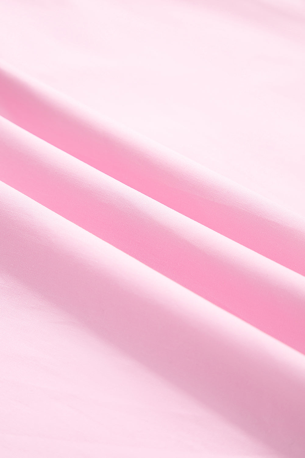 Pink Contrast Striped V Neck Collision Short Puff Sleeve Blouse