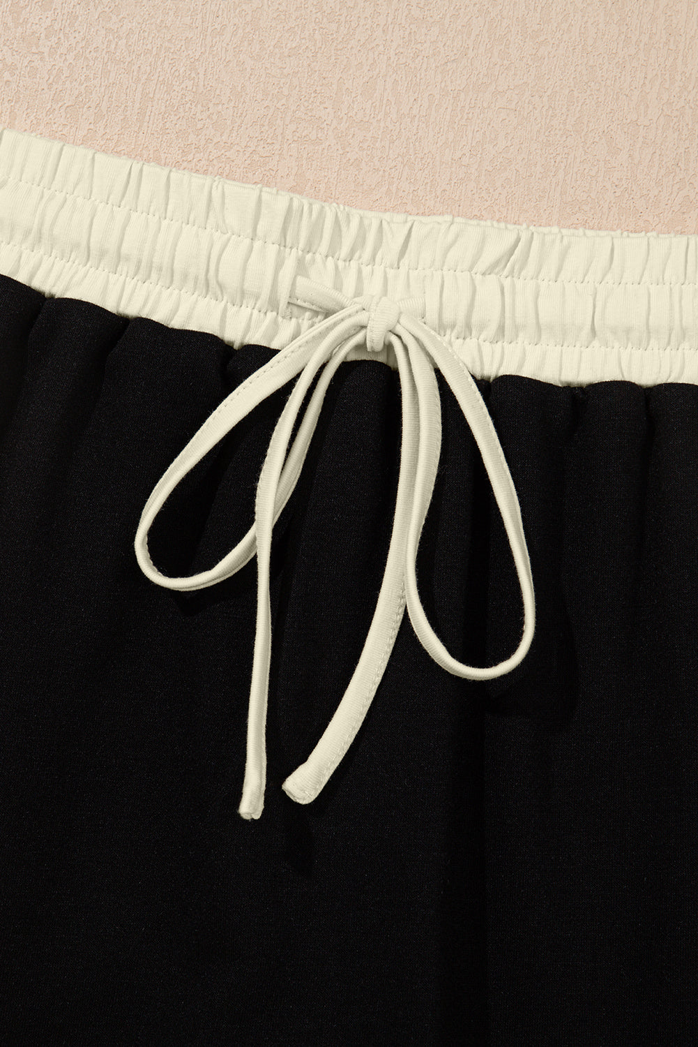 Black Colorblock Edge Drop Shoulder T Shirt and Skort 2Pcs Set