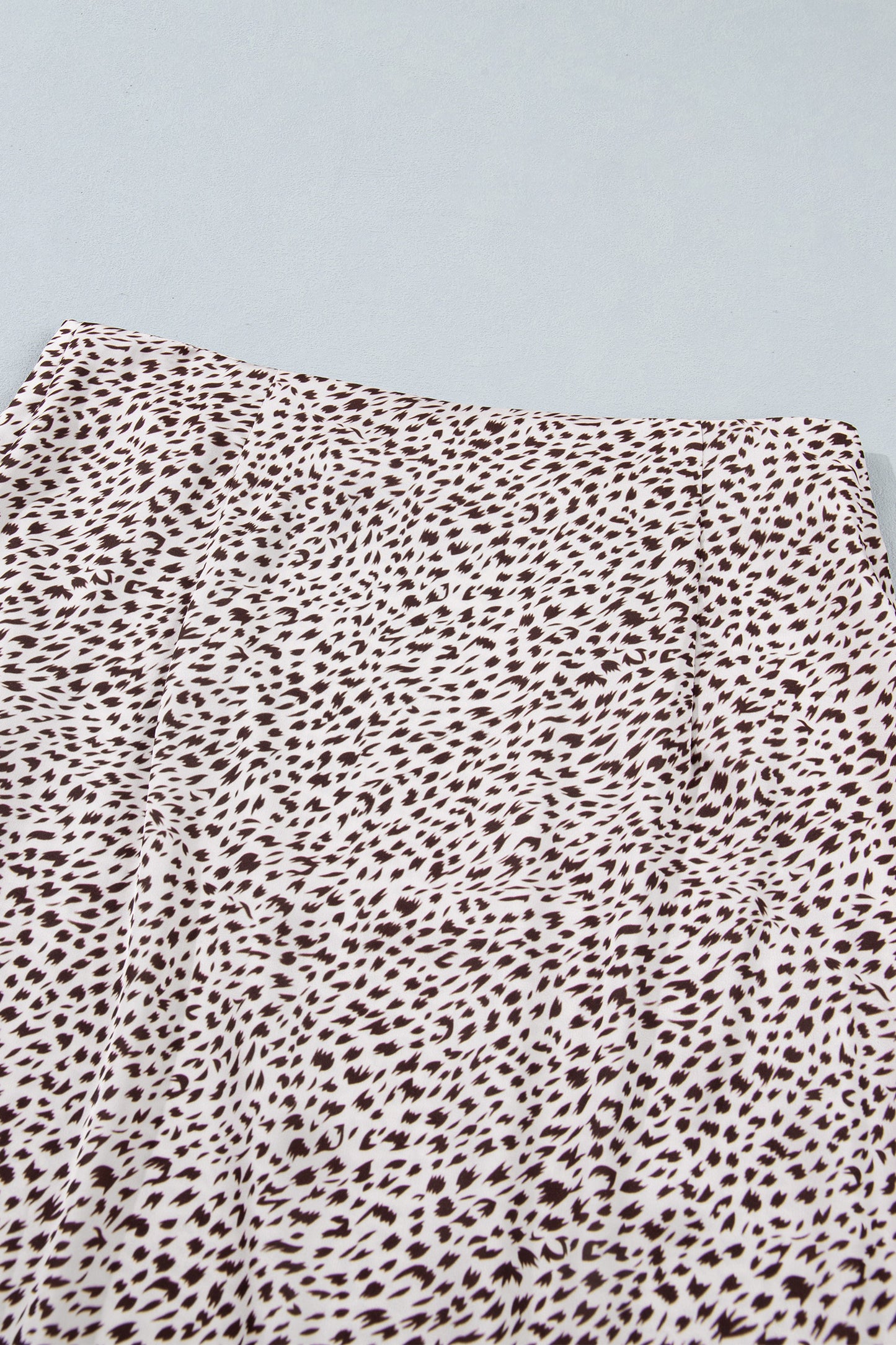 Brown Cheetah Print Trim Split Long Western Skirt