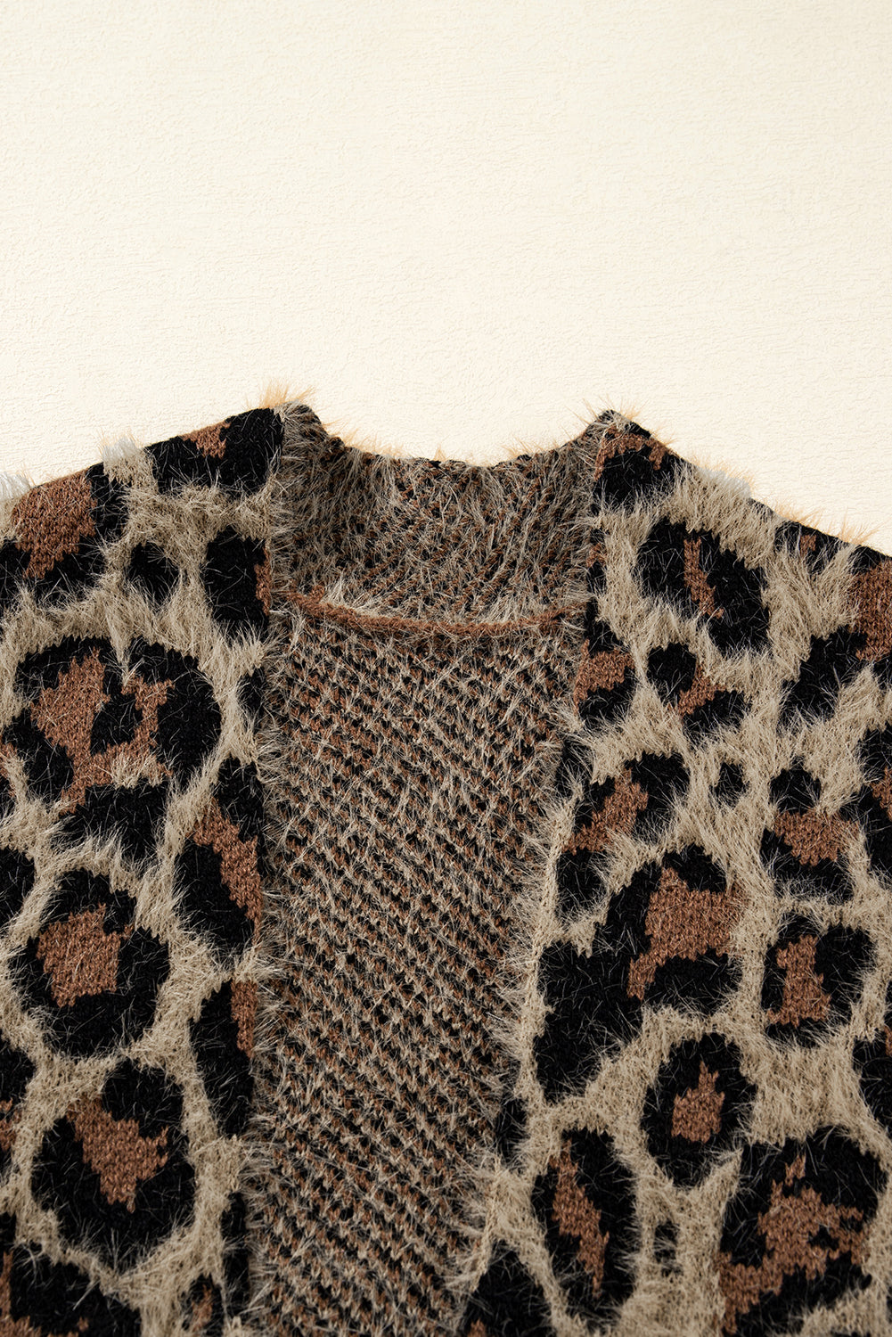 Brown Leopard Open Casual Cardigan