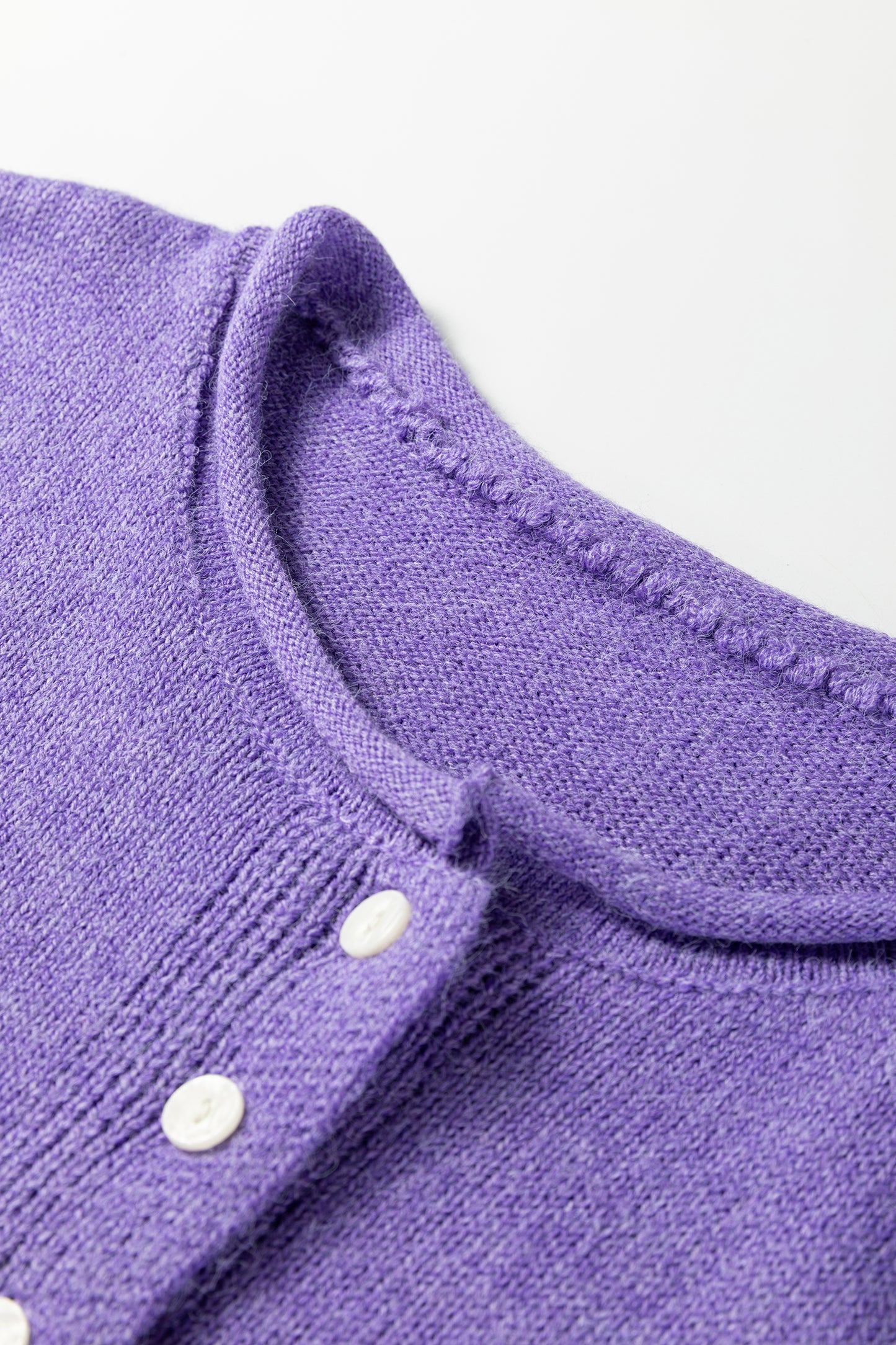 Wisteria Solid Color Knit Button Drop Shoulder Sweater Cardigan