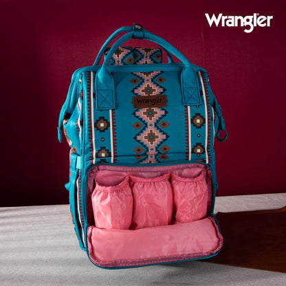 Wrangler Aztec Printed Callie Backpack - Turquoise - Chic Meadow Boutique 