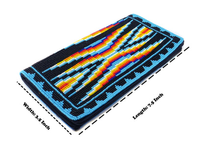 Handmade Beaded Check Book Wallet with intricate Beadwork