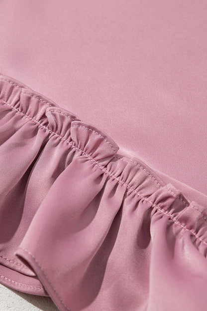 Toadstool Satin Ruffle Sleeve Top