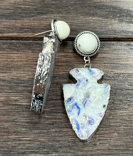 Arrowhead Gemstone Post Earrings