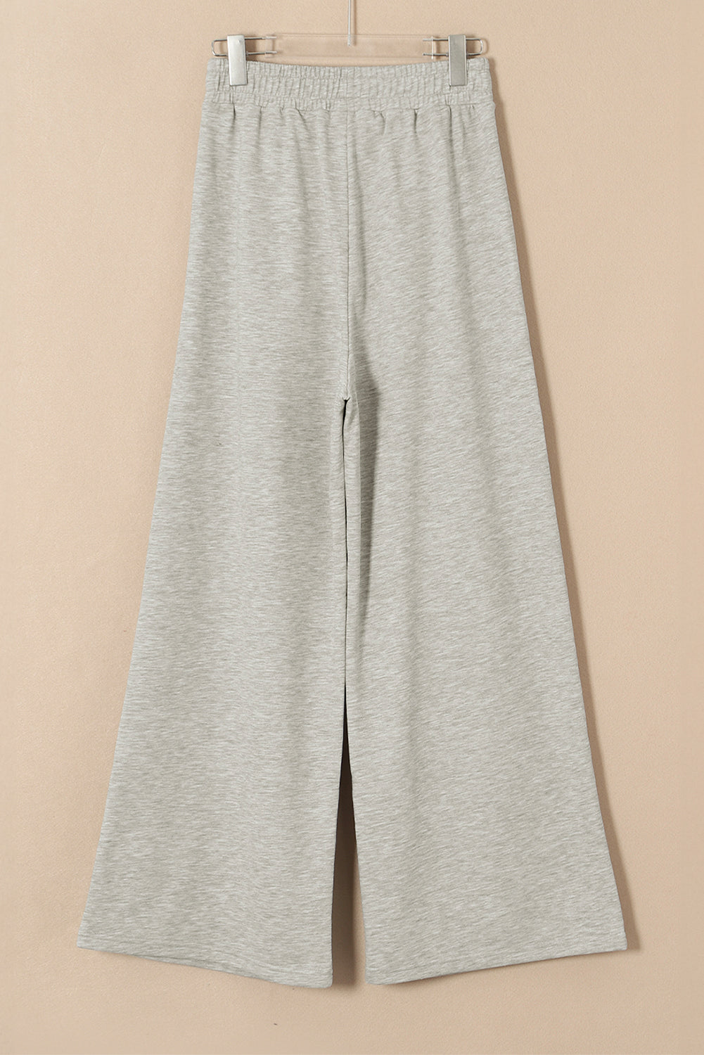 Gray Tied Elastic High Waist Pleated Detail Solid Sweatpants