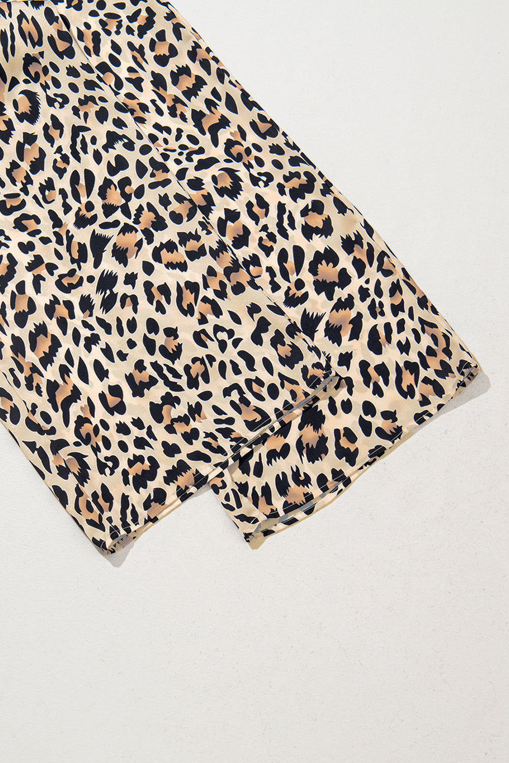 Parchment Leopard Drawstring Flowy Wide Leg Pants