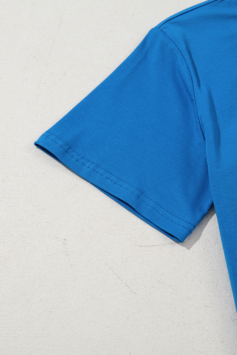 Blue Sunflower Boots Graphic Western Fashion T Shirt