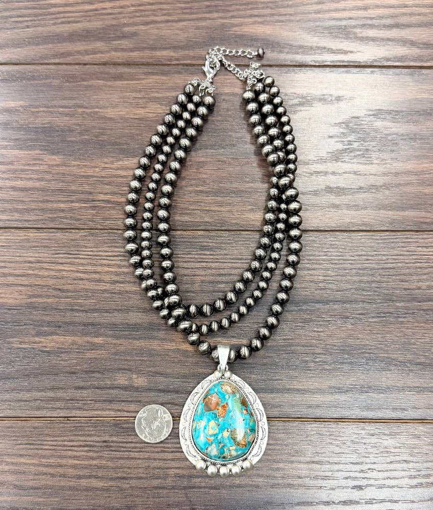 739733, 18" Handmade Polish Navajo Gemstone Necklace
