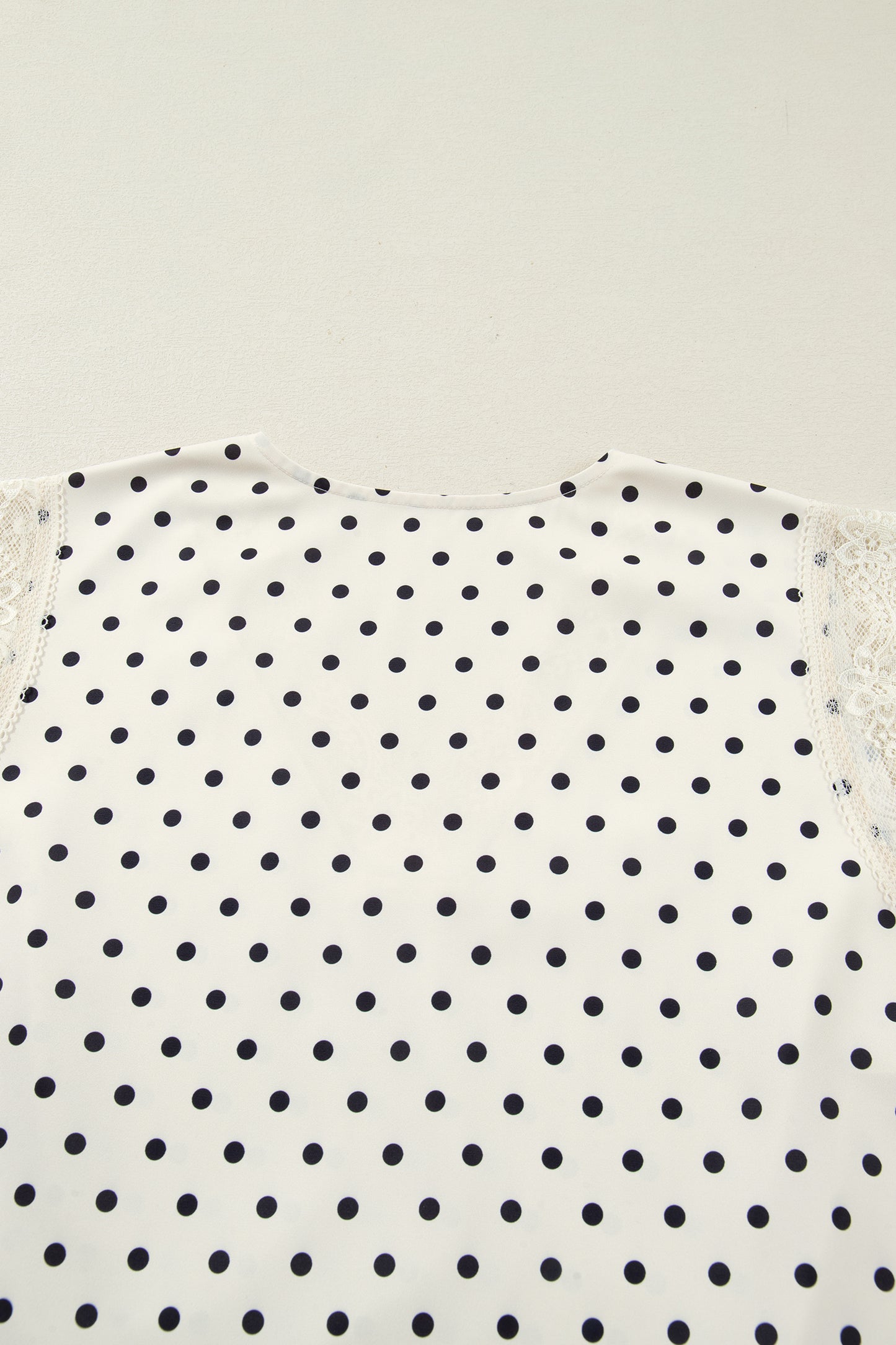 Apricot Plus Size Polka Dot Print Lace Trim V Neck Sleeveless Top