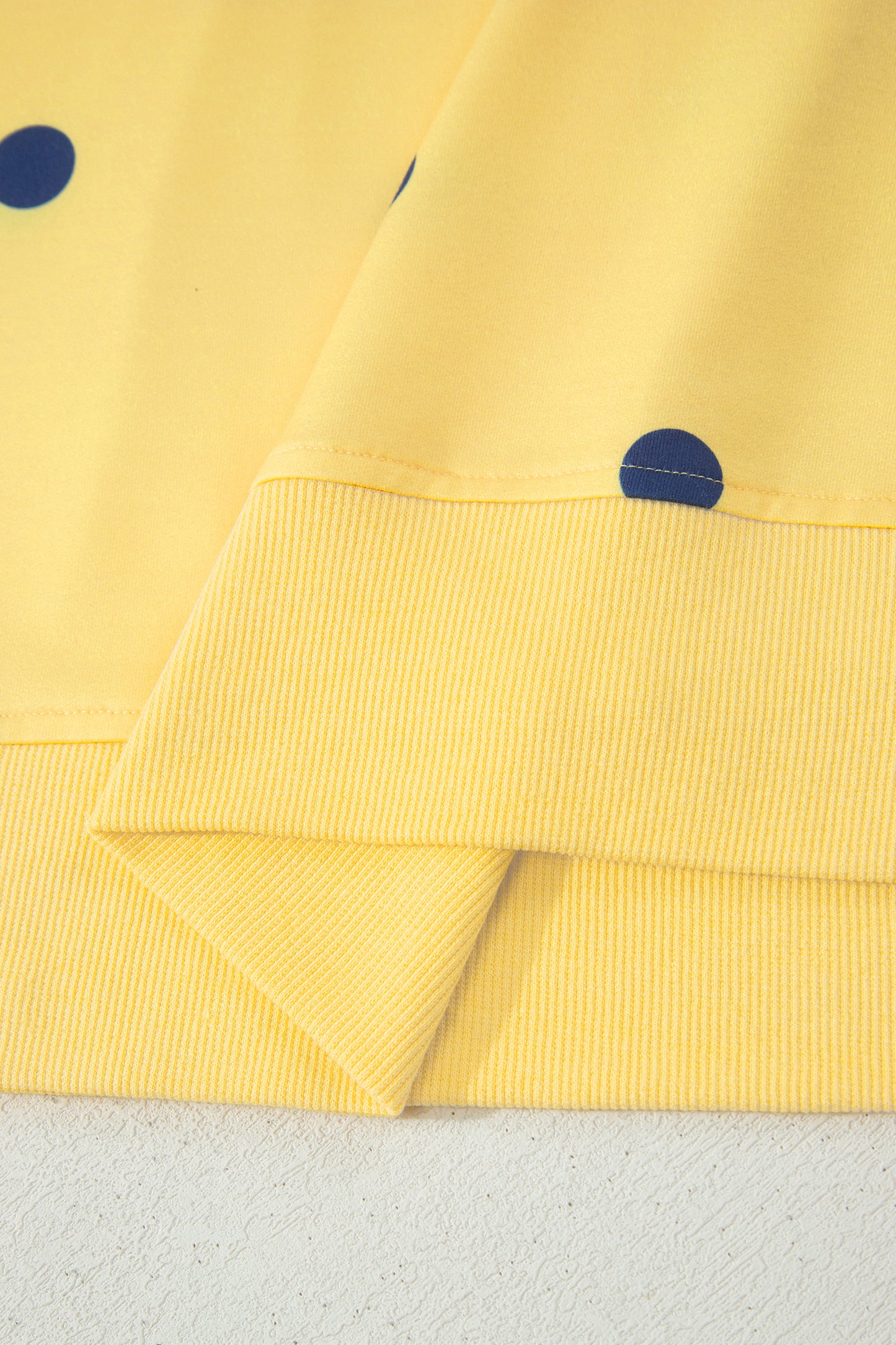 Yellow Polka Dot Print Crossed Seam Detail Oversize Tee