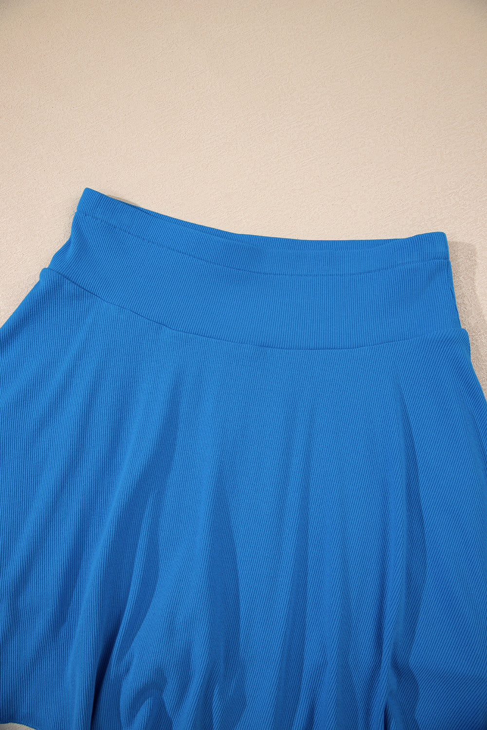 Blue A-line Draped High Waist Phone Pocket Lined Skort