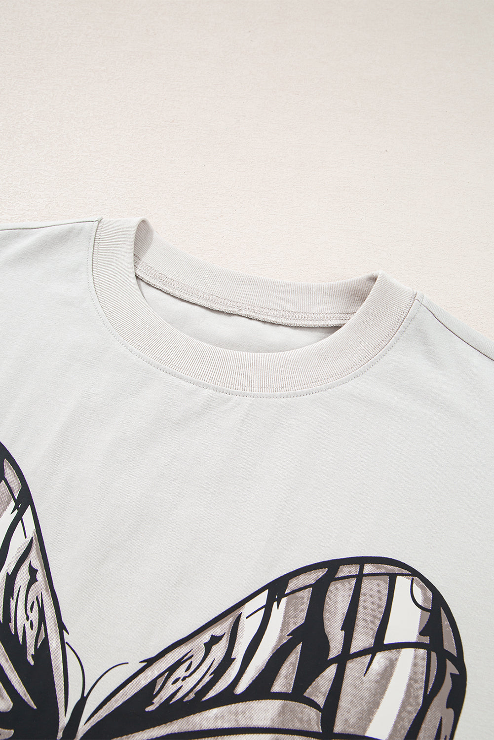 Casual Oversize Big Bow Printed Drop Shoulder Tunic Casual Tee