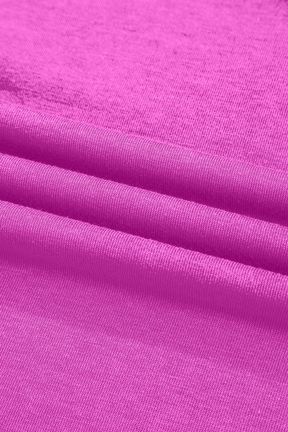 Purple Orchid Color Contrast Trim V Neck Shift Sleeveless Mini Dress