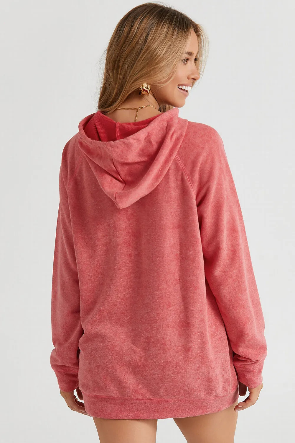 Mineral Wash Kangaroo Pocket Drawstring Pullover Hoodie - Chic Meadow Boutique 