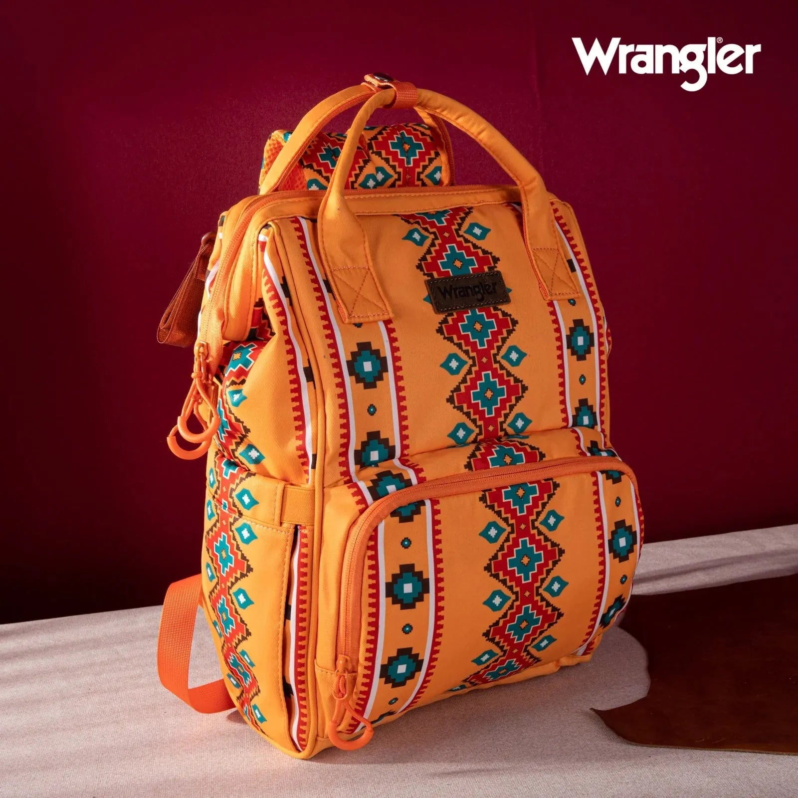 Wrangler Aztec Printed Callie Backpack - Mustard - Chic Meadow Boutique 