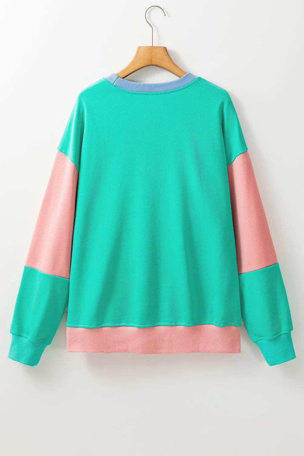 Blossom Colorblock Patchwork Drop Shoulder Sweatshirt - Chic Meadow Boutique 