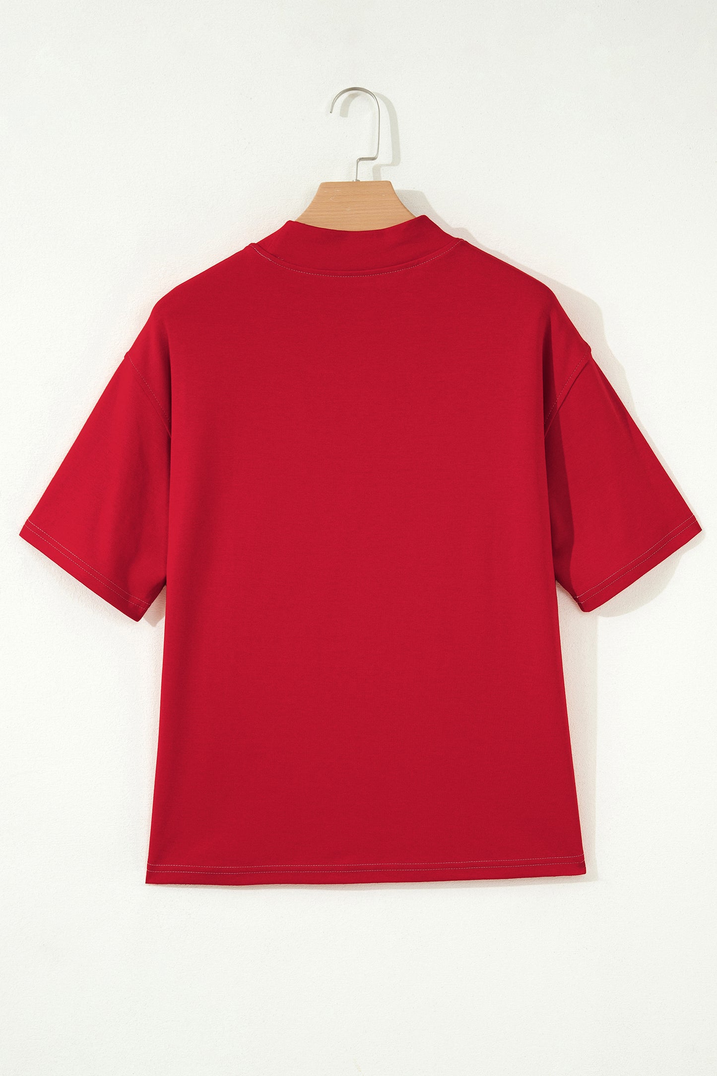 Racing Red Reversible Contrast-Stitched T-Shirt