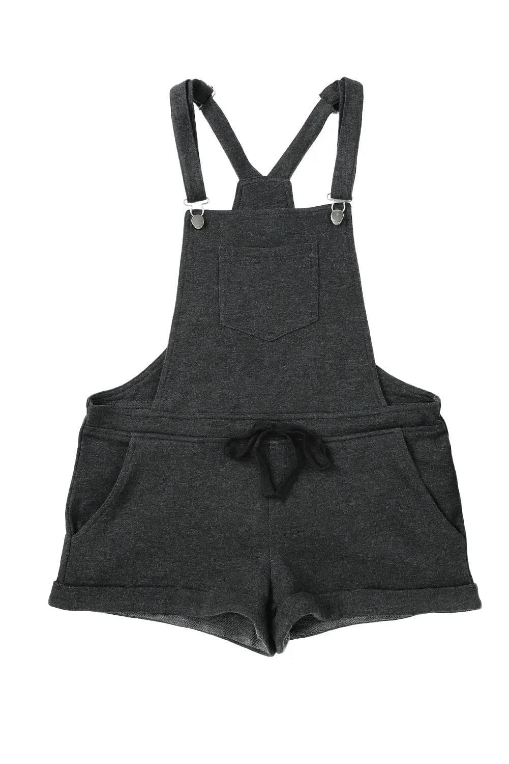 Bottoms/Jumpsuits & Rompers Gray Vintage Washed Drawstring Short Overalls