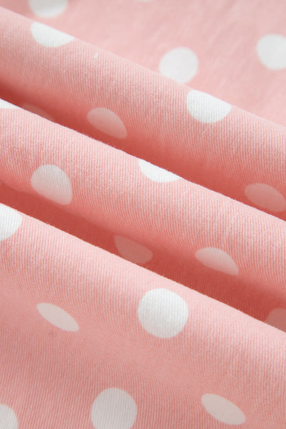 Pink Polka Dot Casual Slim Fit Jeans