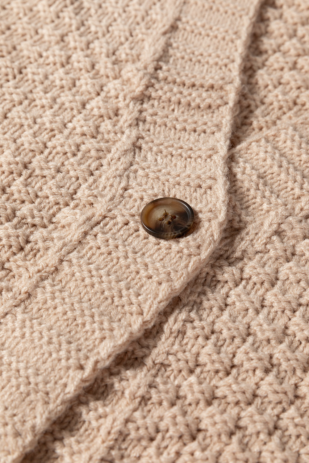 Smoke Gray Open Front Knitted Denim Pocket Patchwork Cardigan