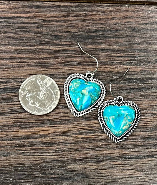 Heart Gemstone Earrings
