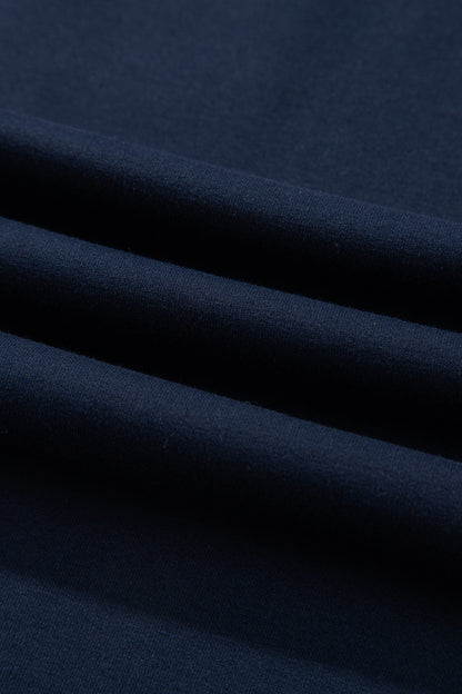 Dirty blue Elastic Waist Drawstring Wide Leg Full Length Pants