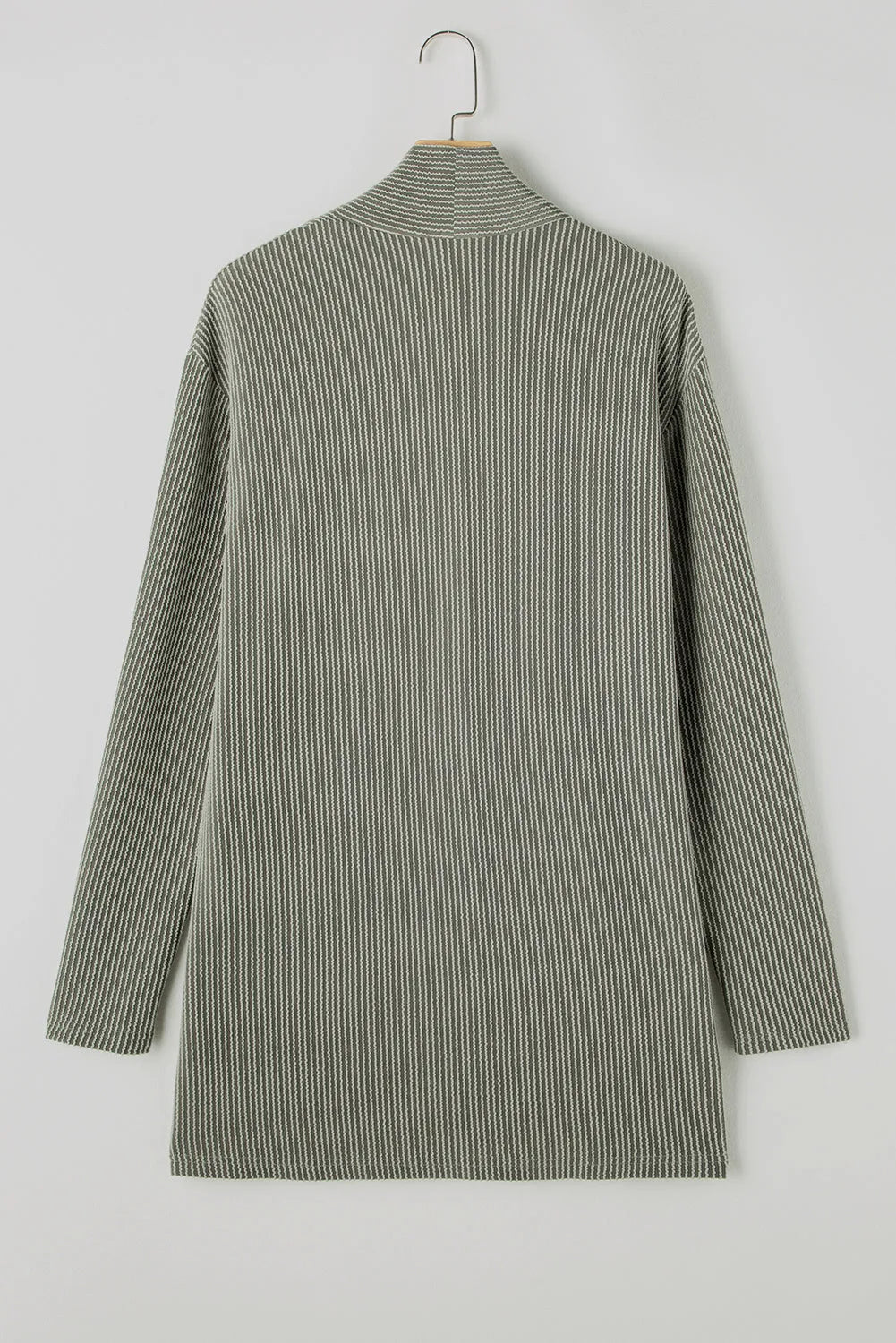 Moss Green Corded Open Front Knit Cardigan - Chic Meadow Boutique 