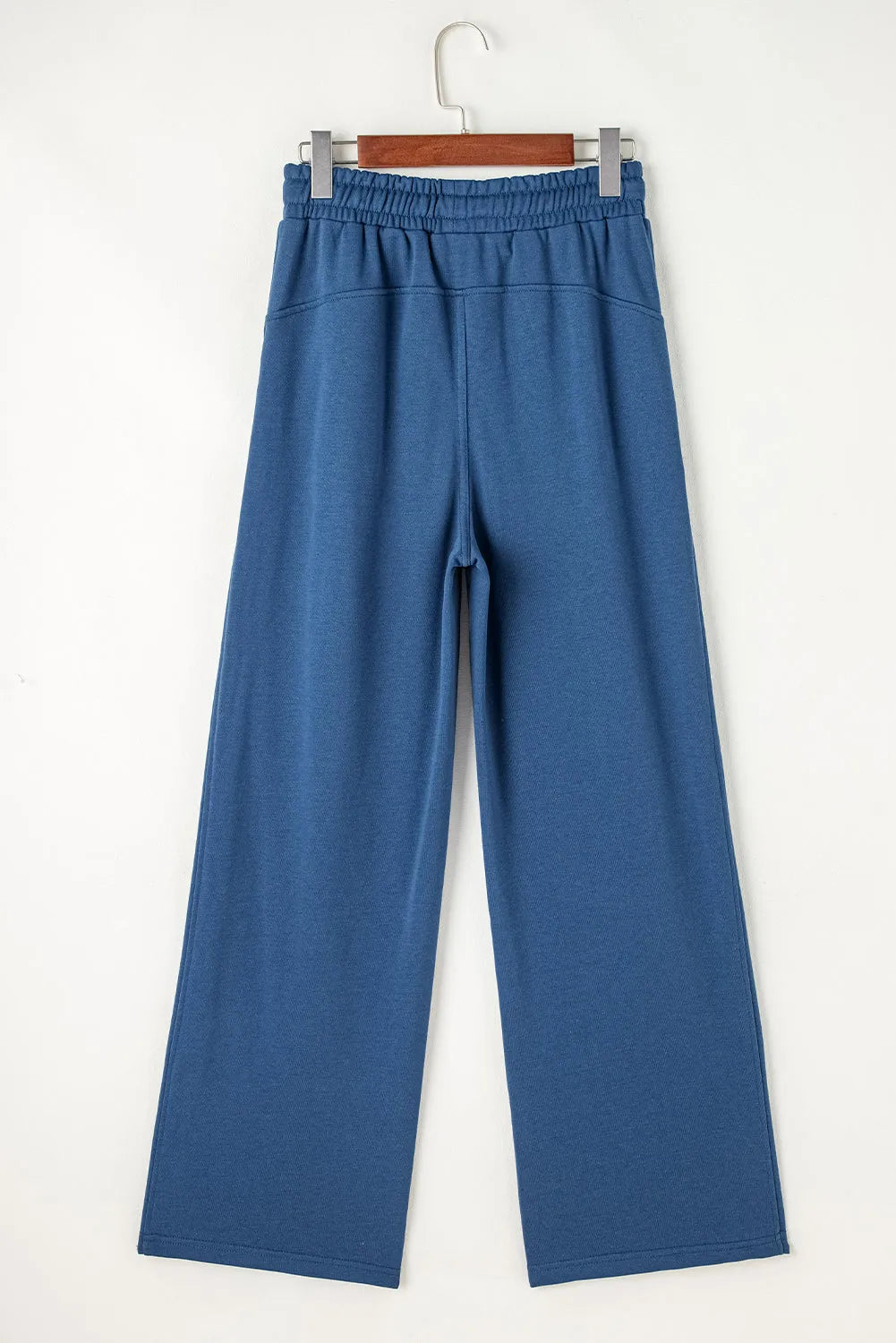 Sail Blue Drawstring High Waist Wide Leg Pocketed Sweatpants - Chic Meadow Boutique 