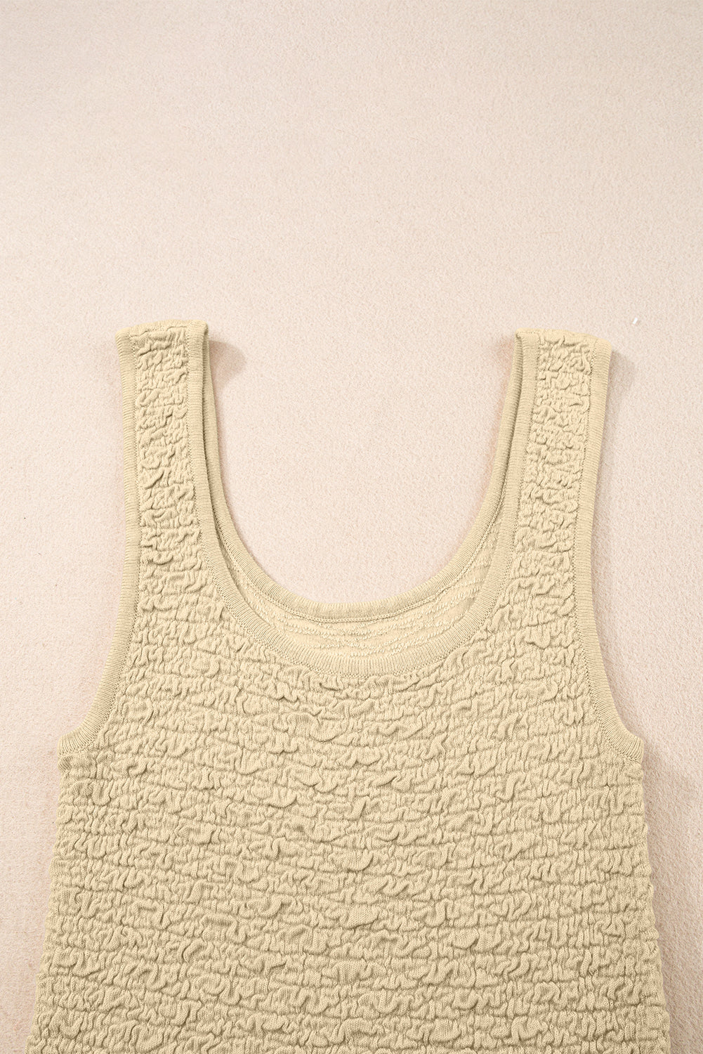 Apricot Textured U Neck Slim Fit Sweater Vest