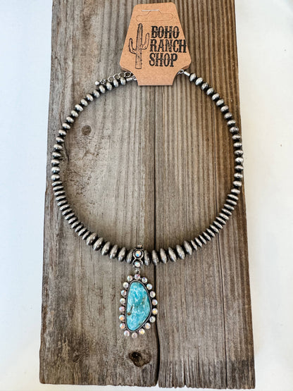 Western Concho Pendant Wire Necklace