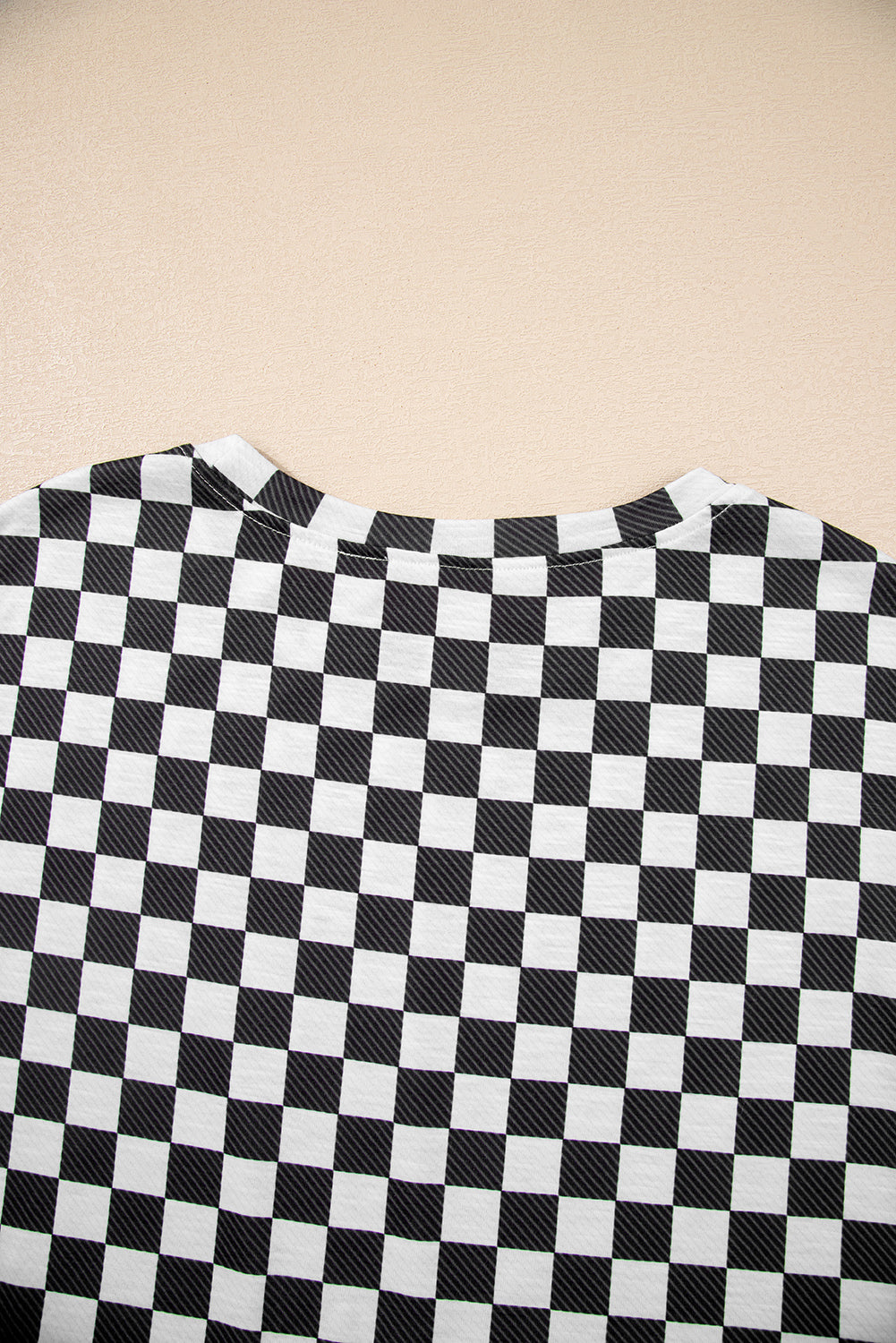 Black Checkerboard T Shirt and High Waist Skorts 2 Piece Outfit
