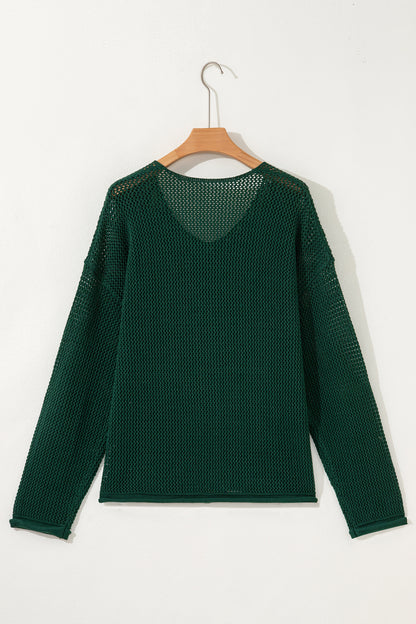 Blackish Green Plus Size Golden Accent Buttons Short Sweater Cardigan