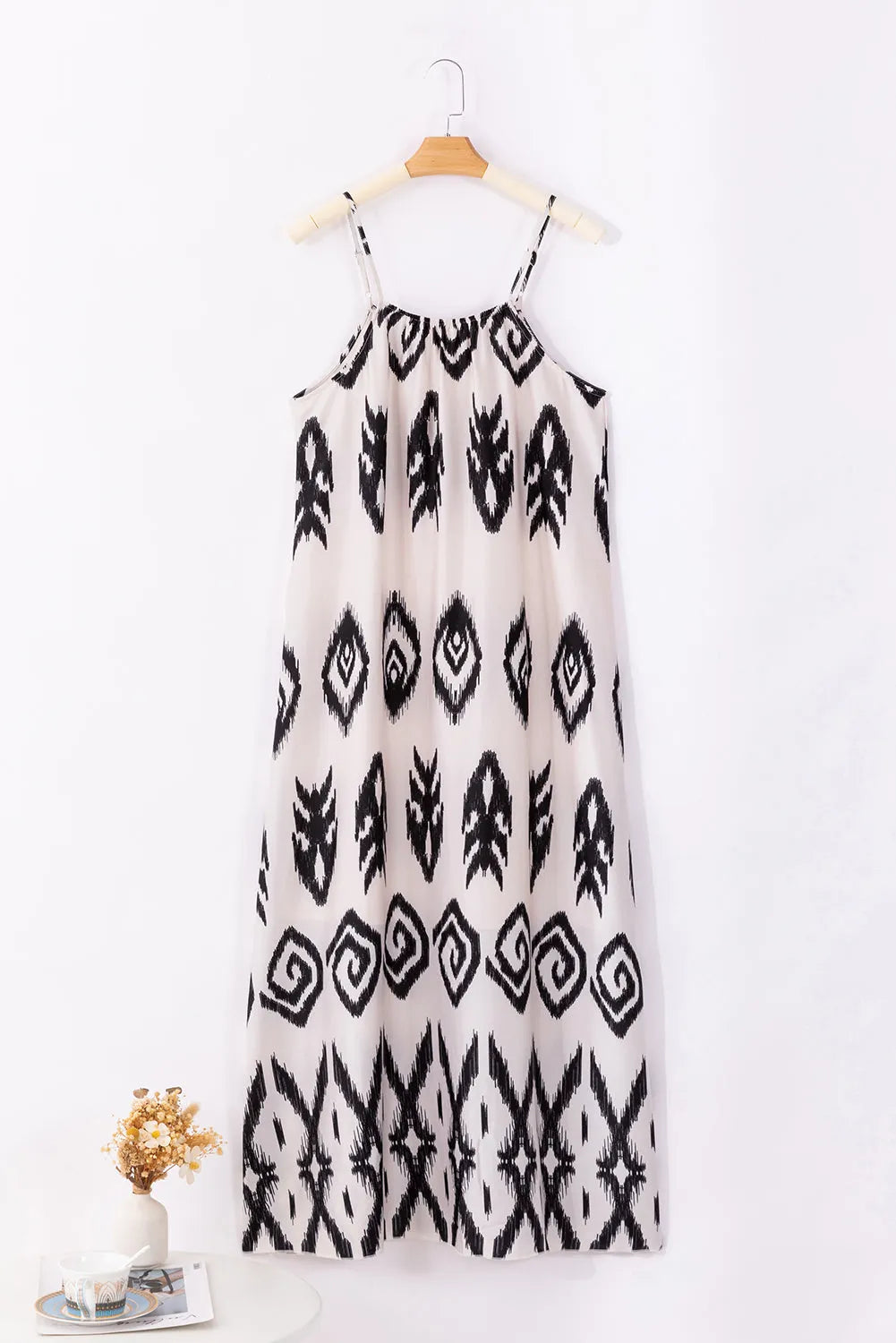 Black Western Aztec Printed Fashion Vacation Sundress - Chic Meadow Boutique 