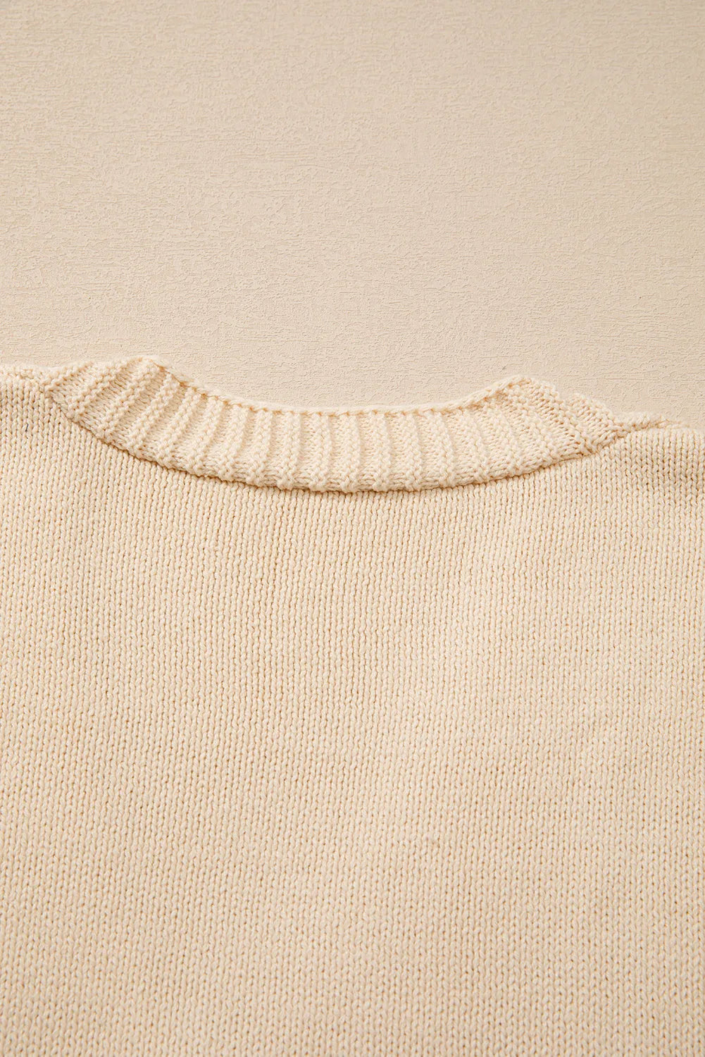 Beige Open Knit Drop Shoulder Sweater Cardigan - Chic Meadow Boutique 