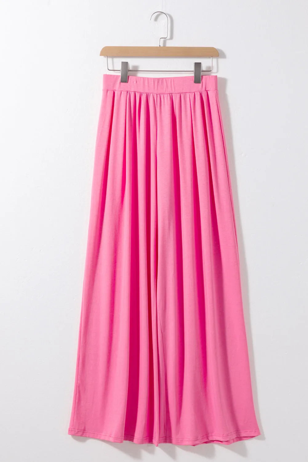 Strawberry Pink Slim Fit Crop Top and Pleated Wide Leg Pants Set - Chic Meadow Boutique 