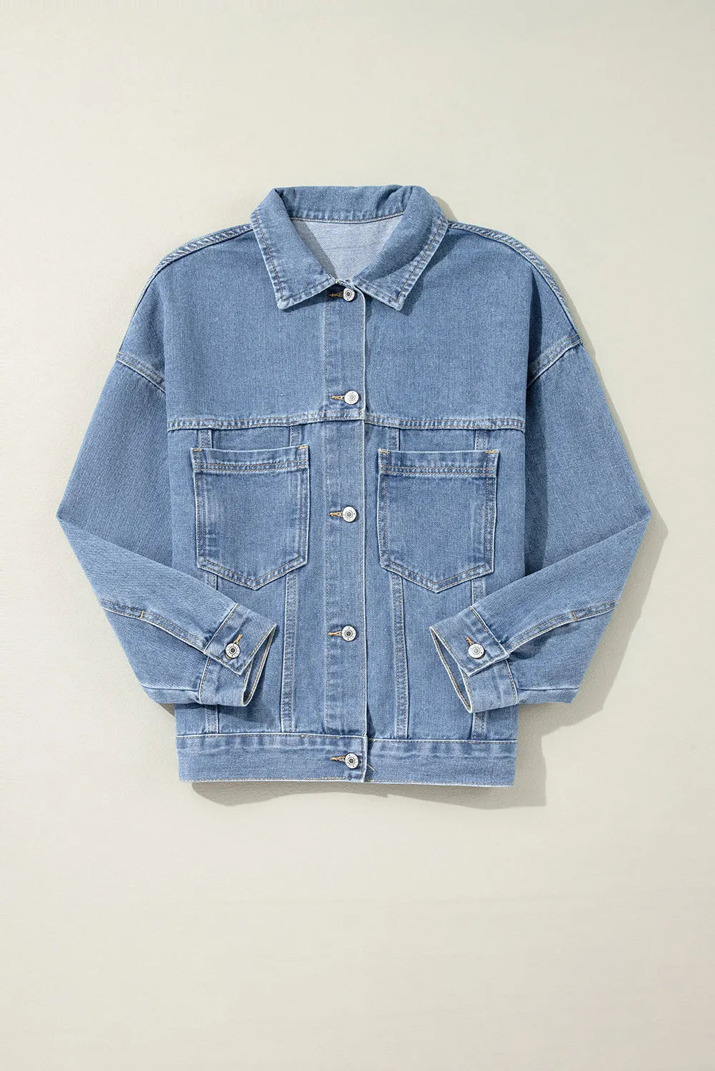 Wild Wind Washed Oversize Pocketed Denim Jacket - Chic Meadow Boutique 