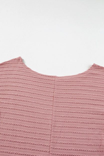 Dusty Pink Textured Knit Long Sleeve Top - Chic Meadow Boutique 