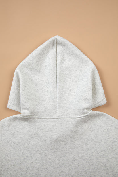 Light Grey Patchwork Camo Long Sleeve Hoodie