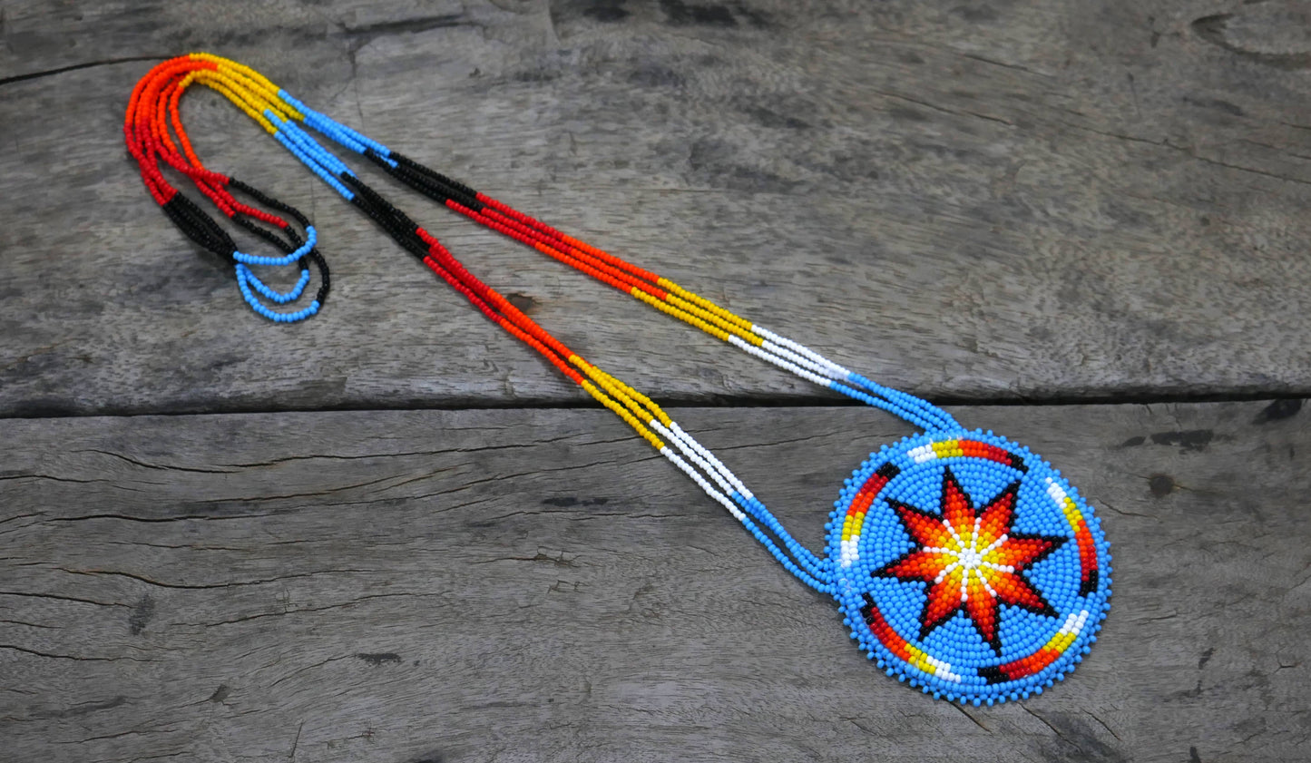 Native American Style Beaded Morning Star medallions