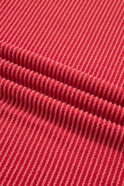 Fiery Red USA Graphic Half Sleeve Loose Ribbed Top