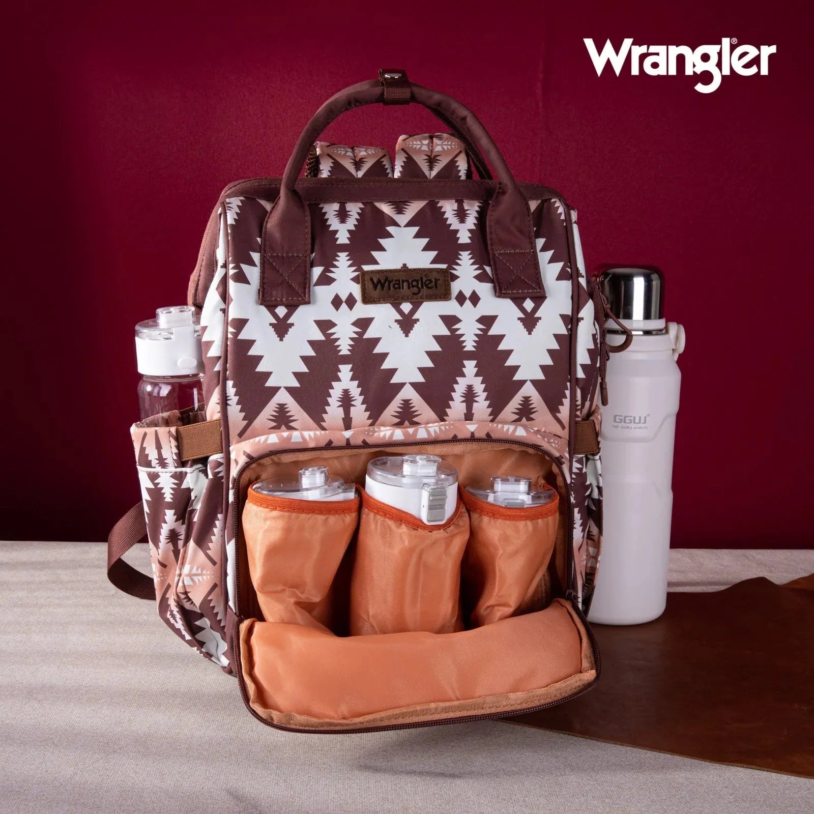 Wrangler Aztec Printed Callie Backpack - Brown - Chic Meadow Boutique 