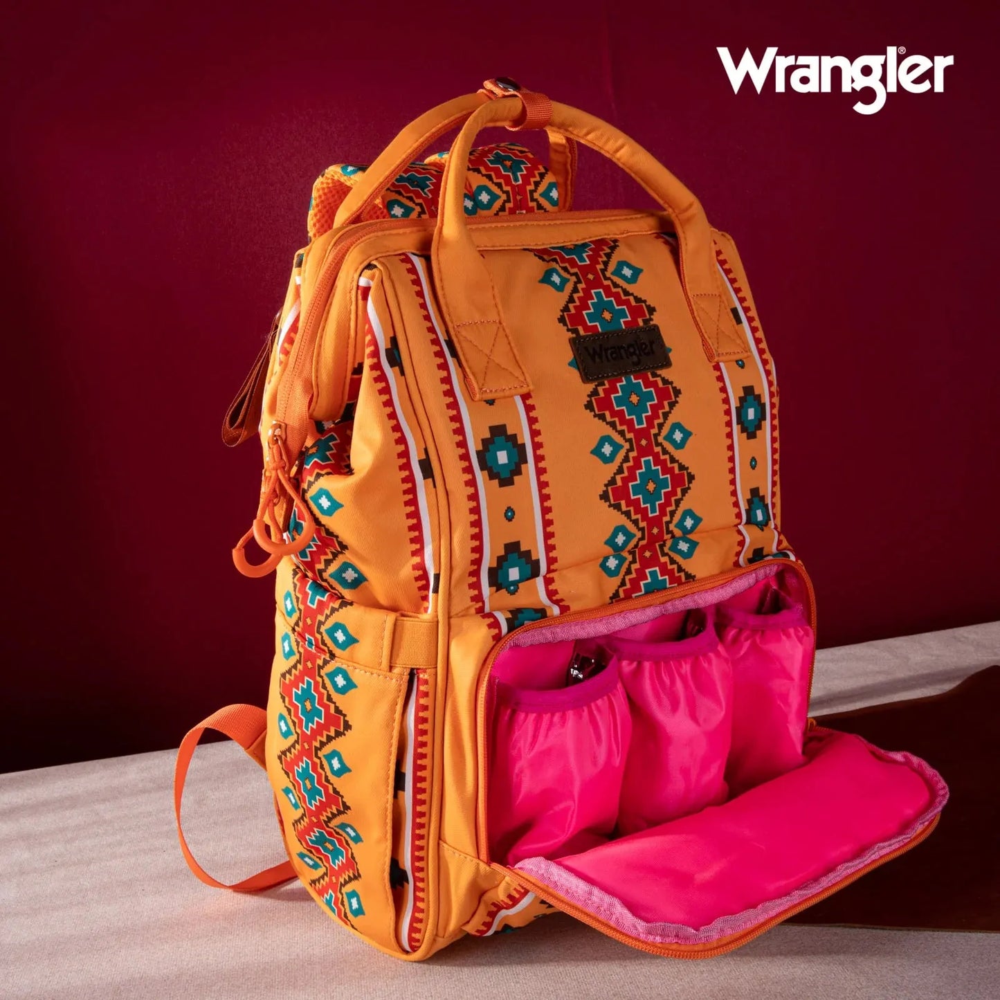 Wrangler Aztec Printed Callie Backpack - Mustard - Chic Meadow Boutique 