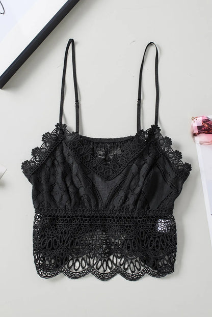 Black Lace Bralette Crop Top - Chic Meadow Boutique 