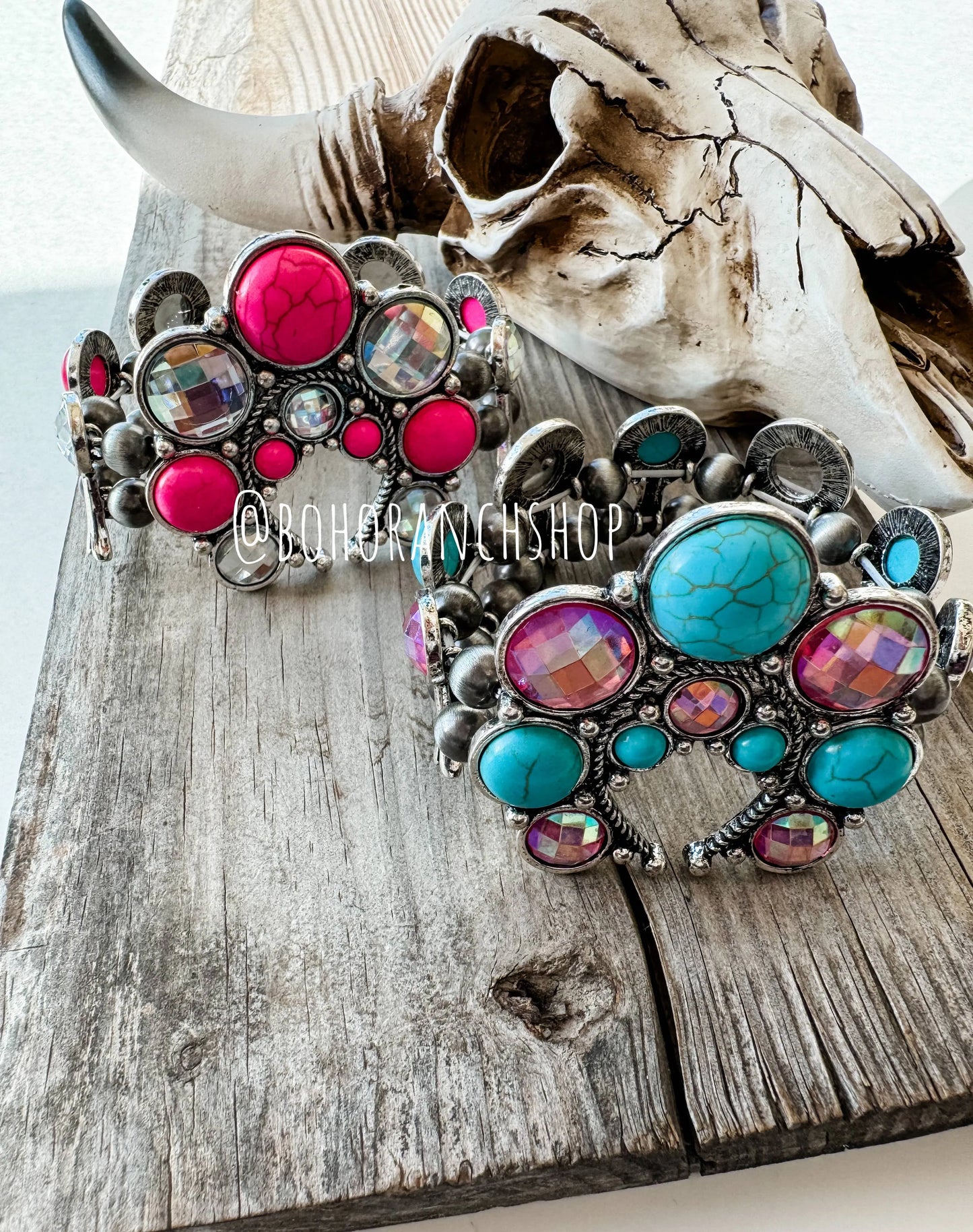 Cosmic Western Squash Blossom Bracelet - Chic Meadow Boutique 