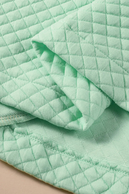 Green Color Block Patchwork Flap Pocket Quilted Shacket - Chic Meadow Boutique 