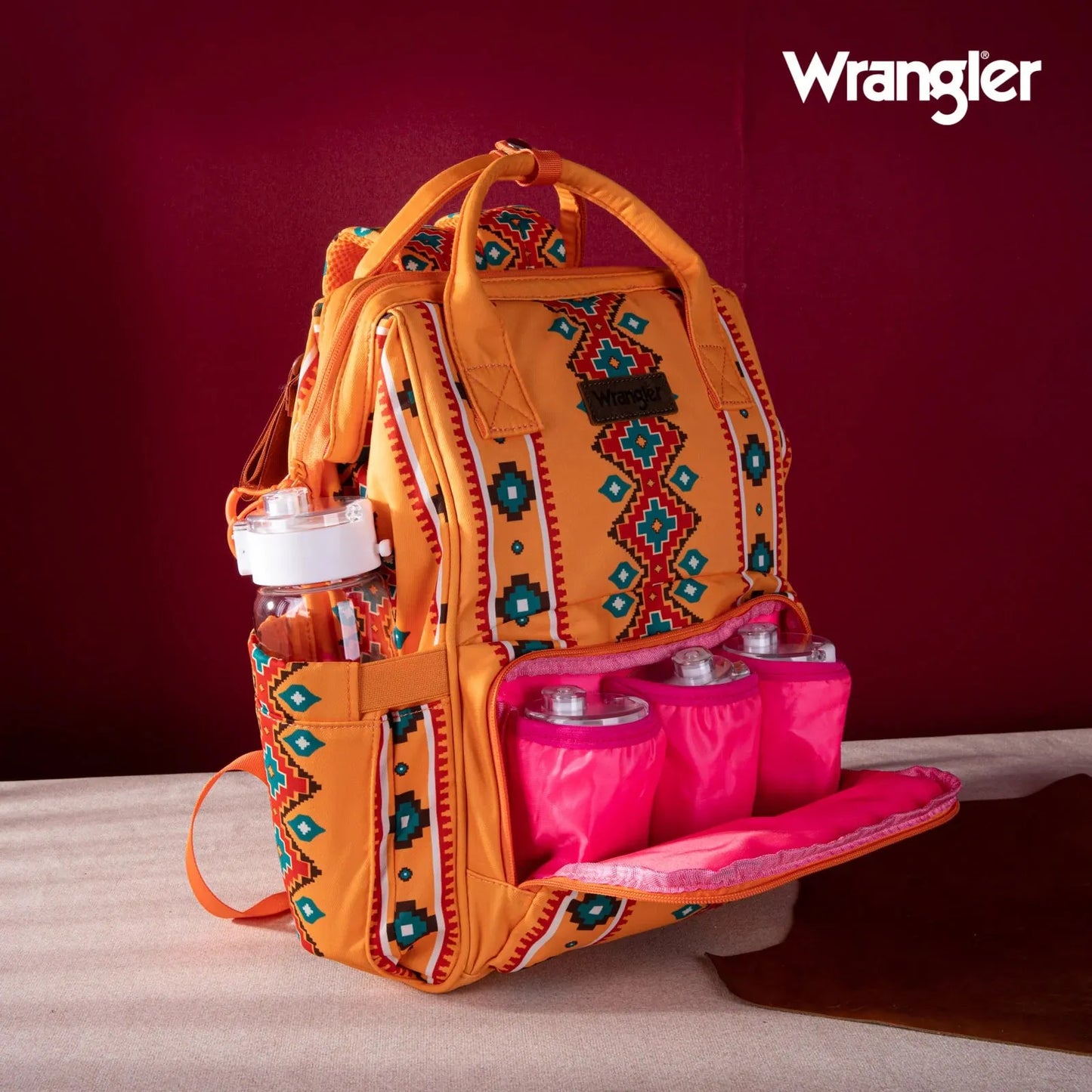 Wrangler Aztec Printed Callie Backpack - Mustard - Chic Meadow Boutique 